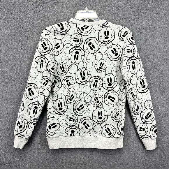 H&M DISNEY Sweatshirt Womens Small Gray Mickey Mouse All Over Print - Picture 2 of 16